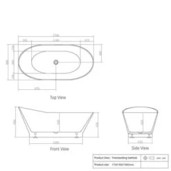 NEW YORK Gloss White Free Standing Bathtub -HERA BATHWARE new york gloss white free standing bathtubgloss white1500mmbathtubotti 328929