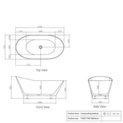 NEW YORK Gloss White Free Standing Bathtub -HERA BATHWARE new york gloss white free standing bathtubgloss white1500mmbathtubotti 357744