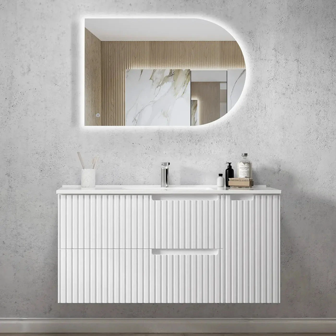 Noosa 1200mm Satin White Wall Hung Vanity 2 Noosa 1200mm Satin White Wall Hung Vanity - Image 2