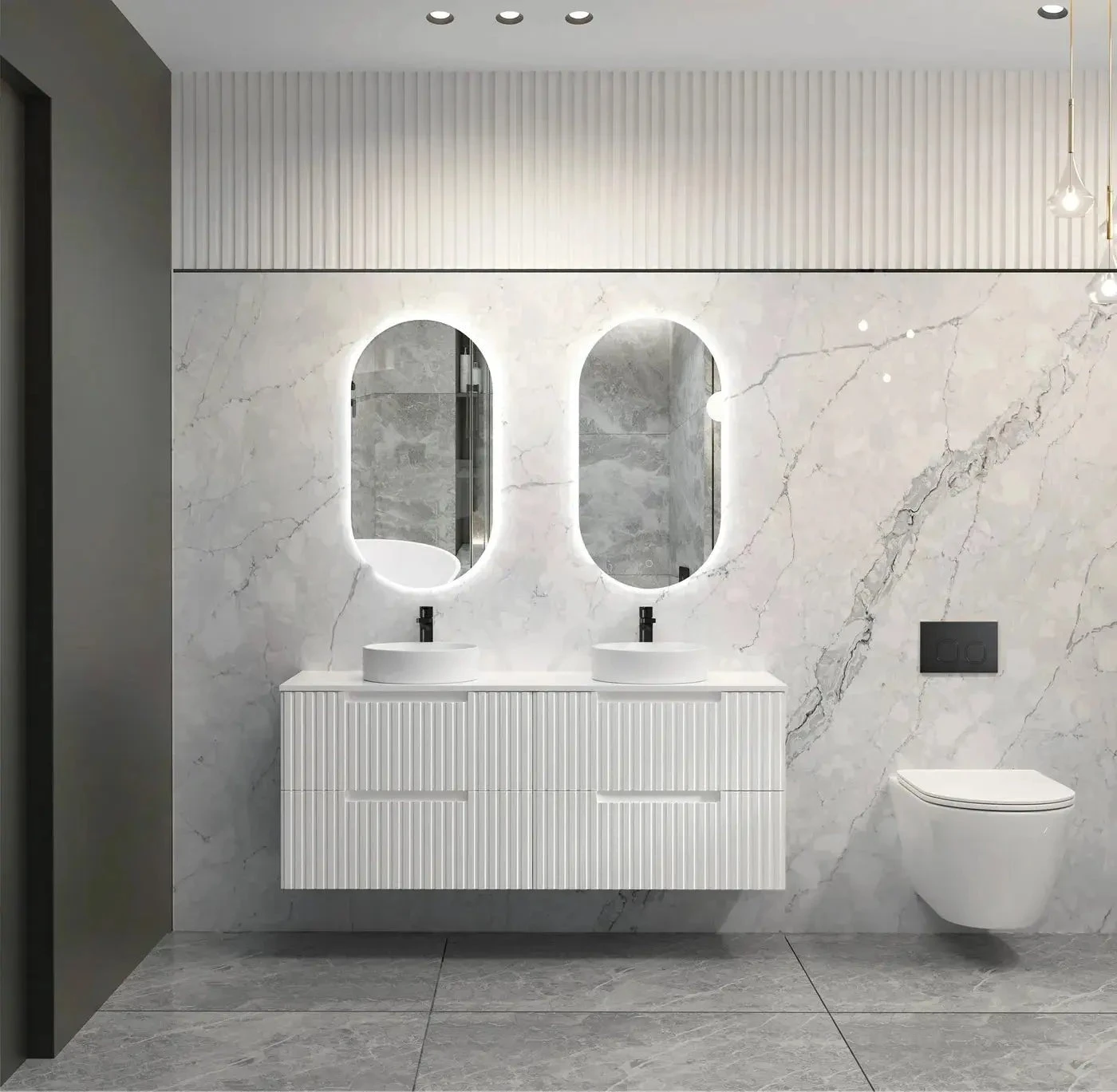 Noosa 1500mm Satin White Wall Hung Vanity 2 Noosa 1500mm Satin White Wall Hung Vanity - Image 2