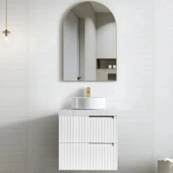Noosa 600mm Satin White Wall Hung Vanity -HERA BATHWARE noosa 600mm satin white wall hung vanityvanitiesotti 826223