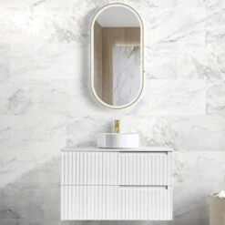 Noosa 900mm Satin White Wall Hung Vanity