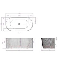 NORA Matte White Corner/Back To Wall Bathtub -HERA BATHWARE nora matte white cornerback to wall bathtubmatte white1500mmbathtubotti 672915