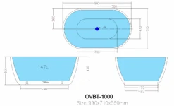 Olivia Oval Freestanding Bathtub | Compact Bathtubs -HERA BATHWARE olivia oval freestanding bathtub compact bathtubs1000mmbathtubkdk bathware 301909