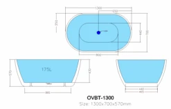 Olivia Oval Freestanding Bathtub | Compact Bathtubs -HERA BATHWARE olivia oval freestanding bathtub compact bathtubs1300mmbathtubkdk bathware 960885