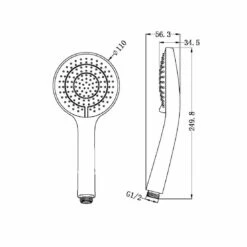 Opal Air Hand Shower -HERA BATHWARE opal air hand showerbrushed nickelshower railsnero tapware 818340