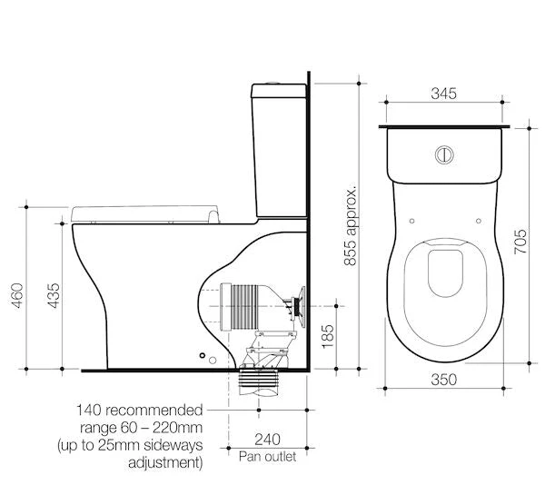 OPAL Cleanflush Easy Height Wall Faced Close Coupled Suite | CAROMA 6 OPAL Cleanflush Easy Height Wall Faced Close Coupled Suite | CAROMA - Image 6