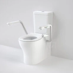 OPAL Cleanflush Easy Height Wall Faced Close Coupled Suite With Nurse Call Armrest | CAROMA