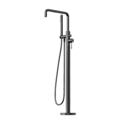 OPAL Freestanding Bathmixer With Hand Shower -HERA BATHWARE opal freestanding bathmixer with hand showerbrushed nickelnero tapware 963151