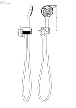 Opal Hand Shower Bracket With Air Shower | Nero -HERA BATHWARE opal hand shower bracket with air shower nerobrushed goldhand showernero tapware 940113