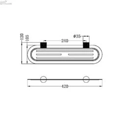 Opal Metal Shelf -HERA BATHWARE opal metal shelfgraphiteshower shelfnero tapware 842181