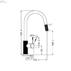 Opal Pull-Out Sink Mixer With Vegie Spray Function -HERA BATHWARE opal pull out sink mixer with vegie spray functiongraphitekitchen mixernero tapware 920806