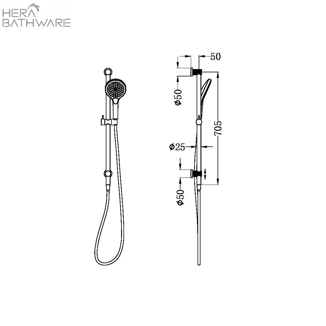 OPAL Rail Shower With Air Shower II | Nero 9 OPAL Rail Shower With Air Shower II | Nero - Image 9