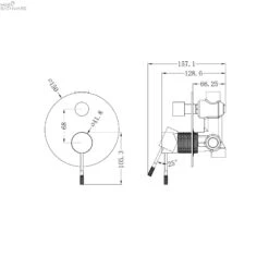 Opal Shower Mixer With Diverter -HERA BATHWARE opal shower mixer with diverterbrushed bronzeshower mixernero tapware 843225