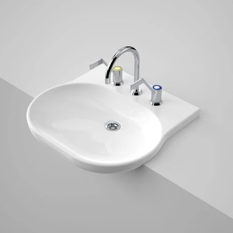 OPAL Sole Semi Recessed Basin 550mm | CAROMA 3 OPAL Sole Semi Recessed Basin 550mm | CAROMA - Image 3