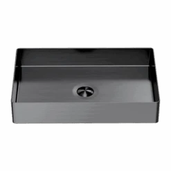 OPAL Stainless Steel Rectangular Basin | Nero | NRB3555 -HERA BATHWARE opal stainless steel rectangular basin nero nrb3555graphiteabove counter basinnero tapware 889196
