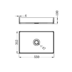 OPAL Stainless Steel Rectangular Basin | Nero | NRB3555 -HERA BATHWARE opal stainless steel rectangular basin nero nrb3555graphiteabove counter basinnero tapware 974724