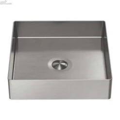 OPAL Stainless Steel Square Basin 400mm | Nero | NRB401S -HERA BATHWARE opal stainless steel square basin 400mm nero nrb401sbrushed nickelabove counter basinnero tapware 652225