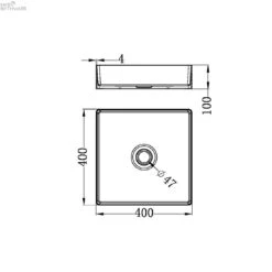 OPAL Stainless Steel Square Basin 400mm | Nero | NRB401S -HERA BATHWARE opal stainless steel square basin 400mm nero nrb401sgraphiteabove counter basinnero tapware 475623
