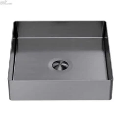 OPAL Stainless Steel Square Basin 400mm | Nero | NRB401S -HERA BATHWARE opal stainless steel square basin 400mm nero nrb401sgraphiteabove counter basinnero tapware 916681
