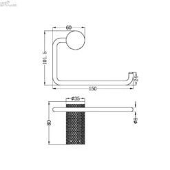Opal Toilet Roll Holder -HERA BATHWARE opal toilet roll holdergraphitetoilet roll holdernero tapware 637101