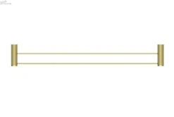 Opal Towel Rail 800mm Single/Double Towel Rails -HERA BATHWARE opal towel rail 800mm singledouble towel railsdouble towel railbrushed goldtowel railnero tapware 911134