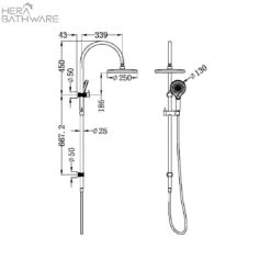 OPAL Twin Shower Set | Nero -HERA BATHWARE opal twin shower set nerobrushed bronzeshower setnero tapware 420292