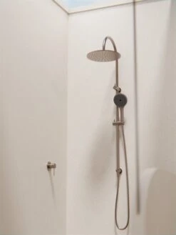 OPAL Twin Shower With Air Shower II | Nero -HERA BATHWARE opal twin shower with air shower ii nerobrushed nickelshower setnero tapware 339208