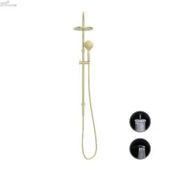 Opal Twin Shower With Air Shower | Nero -HERA BATHWARE opal twin shower with air shower nerobrushed goldshower setnero tapware 317735
