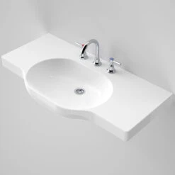 OPAL Wall Basin 900mm Twin Shelf | CAROMA -HERA BATHWARE opal wall basin 900mm twin shelf caroma3 tap holebasincaroma 321181