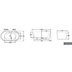 Oslo Free Standing Bathtub -HERA BATHWARE oslo free standing bathtubgloss white1500mmbathtubbest bm 261454