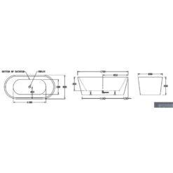Oslo Free Standing Bathtub -HERA BATHWARE oslo free standing bathtubgloss white1700mmbathtubbest bm 826290