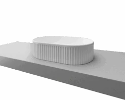 Oval Flute Basin 490mm -HERA BATHWARE oval flute basin 490mmmatte whitetimberline 929598