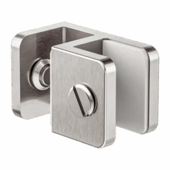 OVER-PANEL GLASS TO GLASS FITTING 10MM GLASS -HERA BATHWARE over panel glass to glass fitting 10mm glassbrushed nickelfitting kitsnero tapware 159717