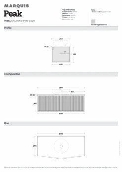 Peak Vanity 1200mm -HERA BATHWARE peak vanity 1200mmcenter bowlsymphony topvanitiesmarquis 345652