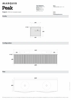 Peak Vanity 1500mm -HERA BATHWARE peak vanity 1500mmleft hand bowlsymphony topvanitiesmarquis 238476
