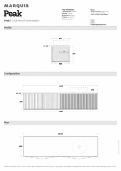 Peak Vanity 1500mm -HERA BATHWARE peak vanity 1500mmleft hand bowlsymphony topvanitiesmarquis 979315