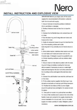 PEARL Pull-Out Sink Mixer With Vegie Spray Function 13 PEARL Pull-Out Sink Mixer With Vegie Spray Function -HERA BATHWARE pearl pull out sink mixer with vegie spray functiongun metalkitchen mixernero tapware 370476