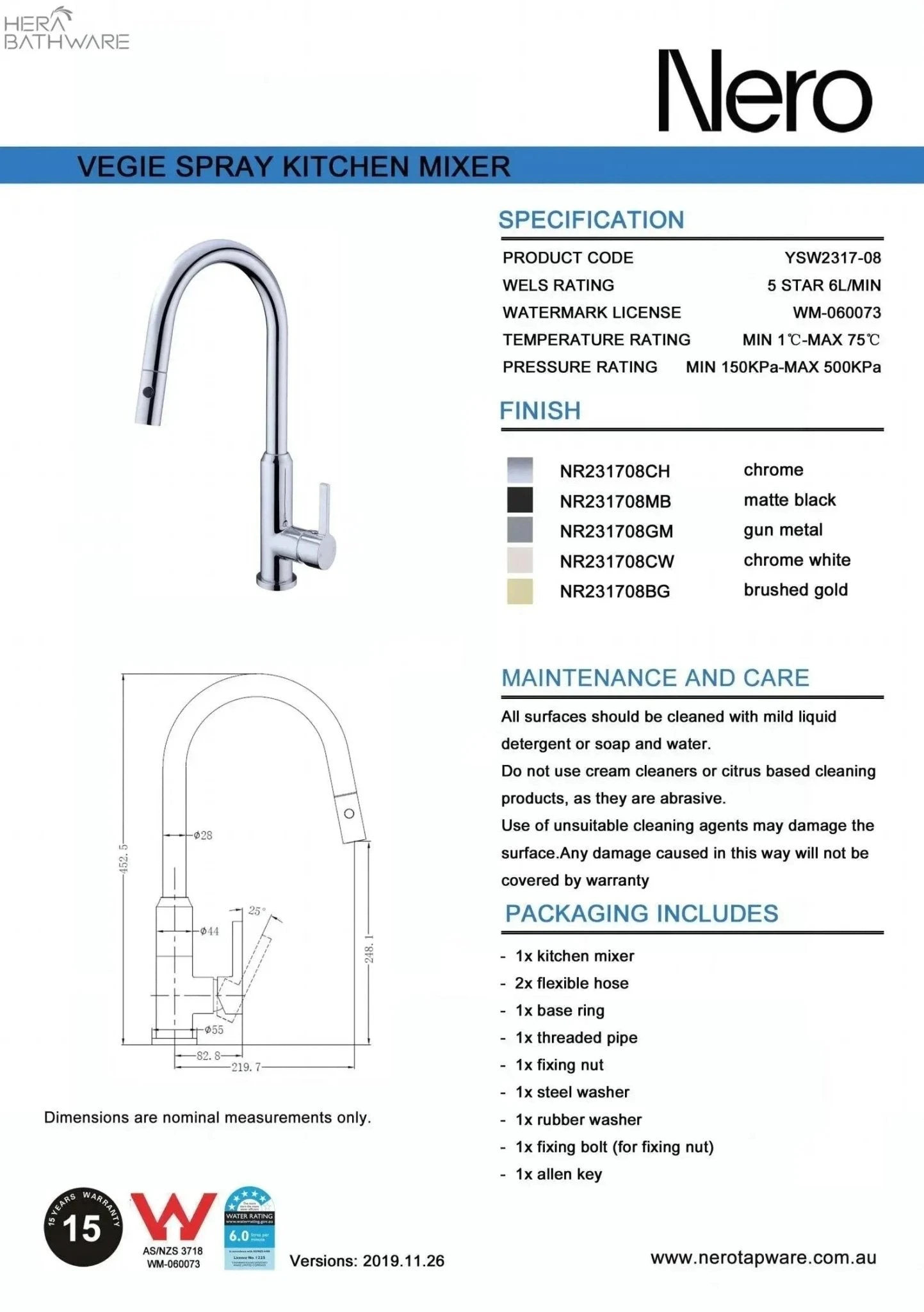 PEARL Pull-Out Sink Mixer With Vegie Spray Function 6 PEARL Pull-Out Sink Mixer With Vegie Spray Function - Image 6