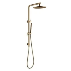 Pentro 250mm Round Handheld Shower Station -HERA BATHWARE pentro 250mm brushed yellow gold round handheld shower stationshower setaquaperla 975837