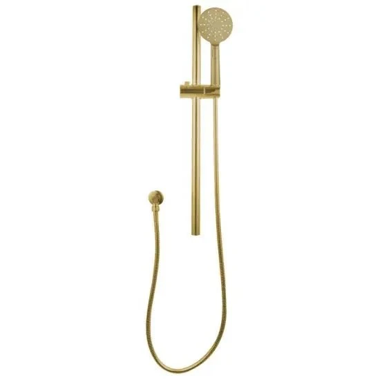 Pentro Brushed Yellow Gold Round Handheld Shower Rail Set 1 Pentro Brushed Yellow Gold Round Handheld Shower Rail Set