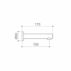 Pin Bath Spout Outlet | Caroma -HERA BATHWARE pin bath spout outlet caroma215mmchromebath spoutcaroma 227285
