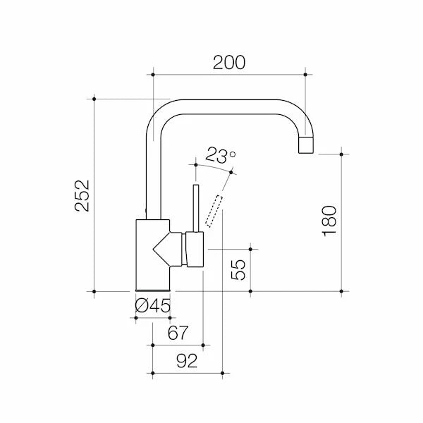 Pin Lever Sink Mixer Square Outlet - Lead Free Chrome | Caroma 2 Pin Lever Sink Mixer Square Outlet - Lead Free Chrome | Caroma - Image 2