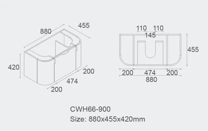 Plateau 900mm Wall Hung Vanity 4 Plateau 900mm Wall Hung Vanity - Image 4