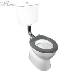 Plaza School-wise Vc Link Toilet Suite S Trap With Grey Seat And Chrome Button
