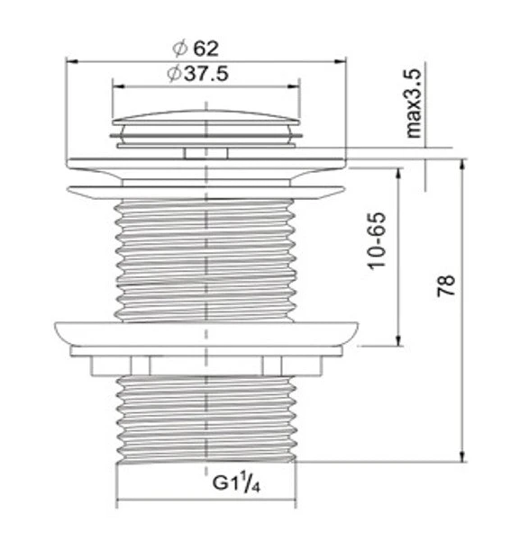 Pop Up Waste - Non Overflow 2 Pop Up Waste - Non Overflow - Image 2
