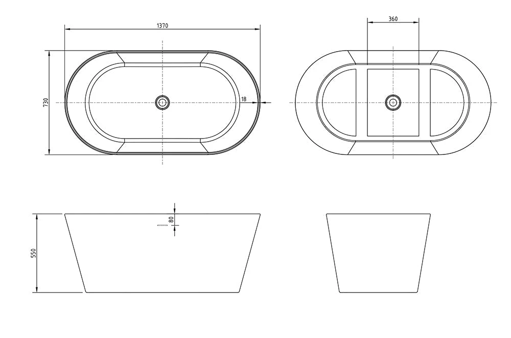 Prato Plus Free Standing Bathtub - Gloss White 7 Prato Plus Free Standing Bathtub - Gloss White - Image 7