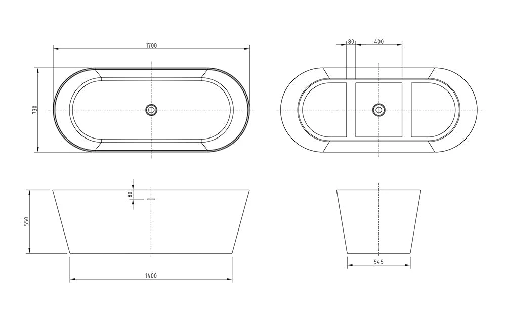 Prato Plus Free Standing Bathtub - Gloss White 5 Prato Plus Free Standing Bathtub - Gloss White - Image 5