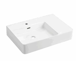 Quado Rectangular Shelf Basin 605×420 With Shelf -HERA BATHWARE quado rectangular shelf basin 605420 with shelf1th tapholeright hand shelfabove counter basinjohnson suisse 653845