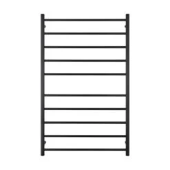 Radiant Round Ladder Towel 10 Bars 750x1200mm RTR04 (240V) | Radiant -HERA BATHWARE radiant round ladder towel 10 bars 750x1200mm rtr04 240v radiantbottom leftmatte blackheated towel railradiant 307517